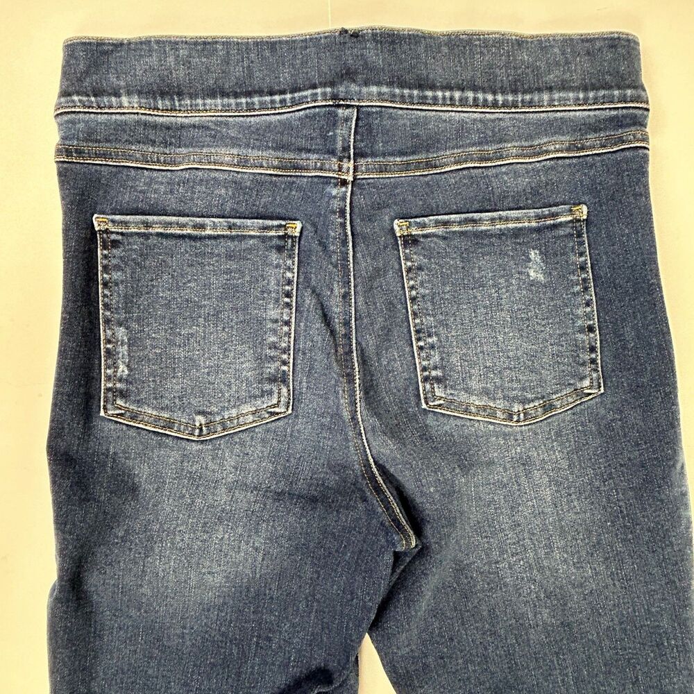 Spanx Skinny Jeans Stretch Denim Jeggings Blue Distressed Raw Hem Lift Pants M - Picture 8 of 16